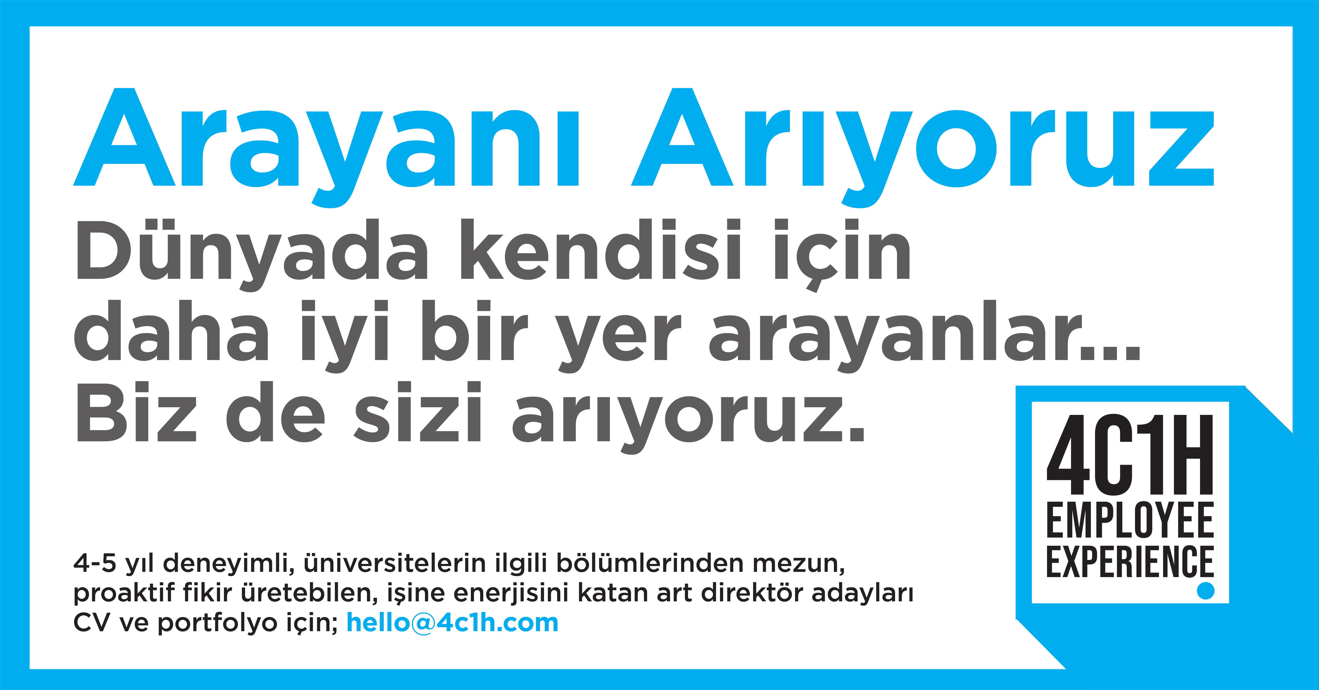 Büyüyen Ekibimize Yeni Art Direktörümüzü Arıyoruz! 